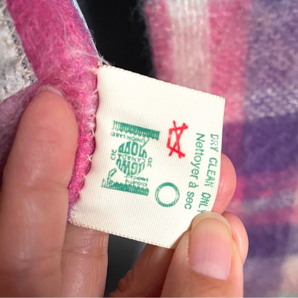 Vintage Pastel Colourful Plaid Mohair Long Coat - S/6-8US ๐ธ - Picture 9 of 14